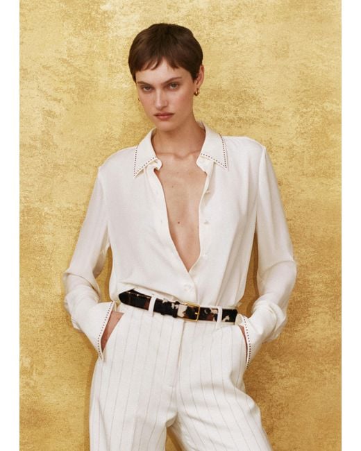 ME+EM Natural Silk Hotfix Tux Shirt