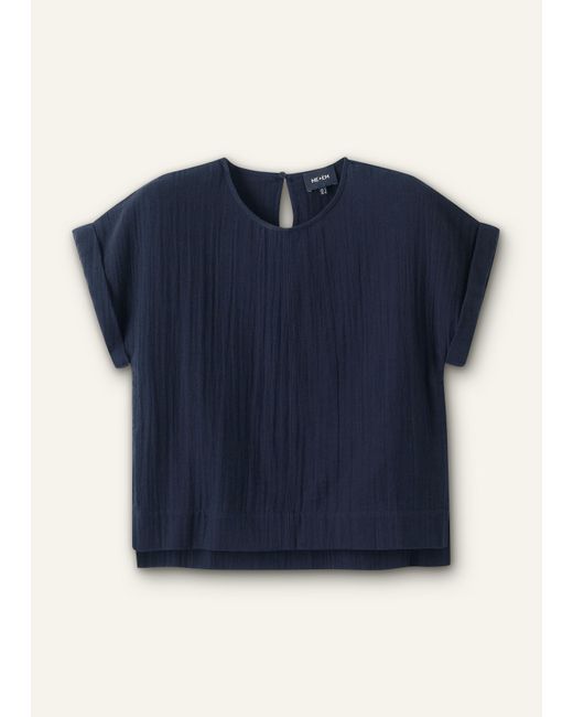 ME+EM Blue Cheesecloth T-Shirt
