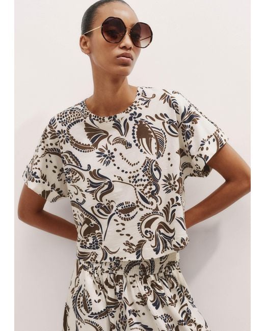 ME+EM Natural Silhouette Print Box Tee