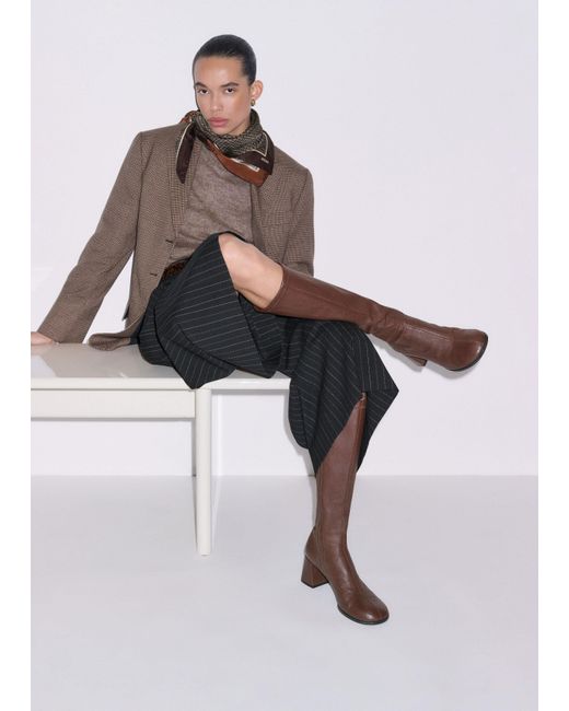 ME+EM Brown Knee-High Stretch Boot
