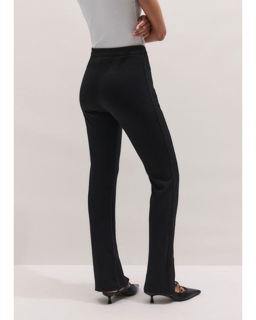 ME+EM Black Vented Hem Slim Pant