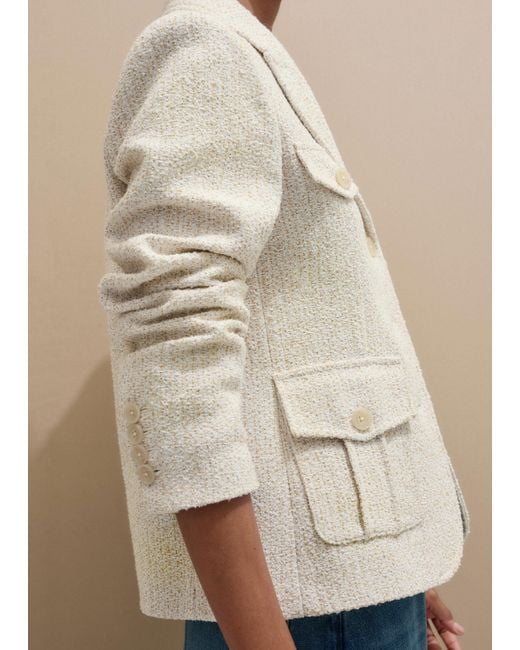 ME+EM Natural Bouclé Contour Jacket