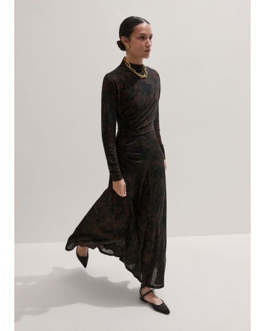 ME+EM Black Moonlight Snake Print Maxi Dress + Slip