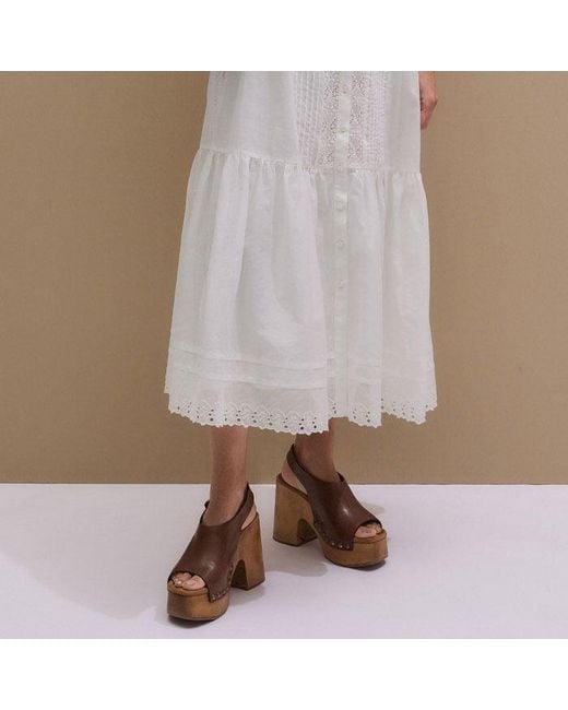 ME+EM Multicolor Cotton Voile Trim Detail Maxi Dress + Slip