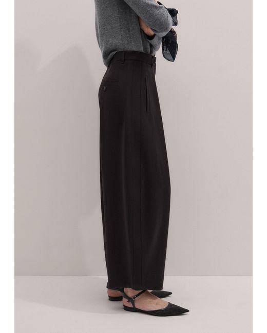 ME+EM Black Barrel-Leg Pant