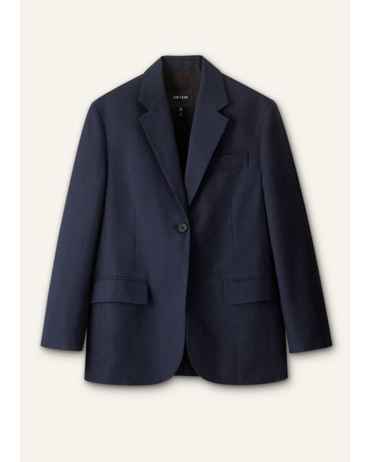 ME+EM Blue Intelligently Oversized Jacket