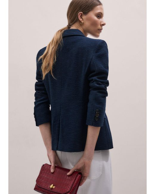 ME+EM Blue Event Ready Corset Jacket