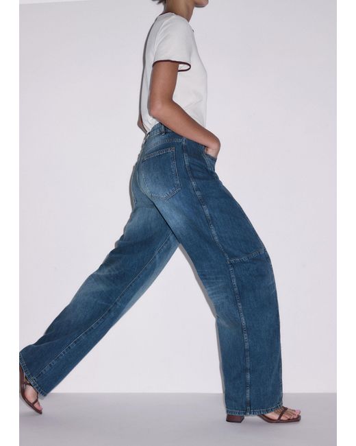 ME+EM Blue Exaggerated Tapered Jean
