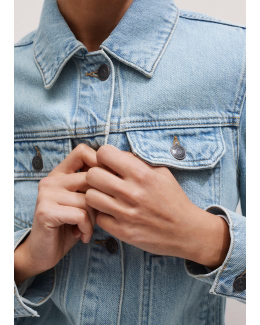 ME+EM Blue Shrunken Denim Jacket