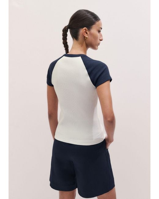 ME+EM Blue Ultimate Raglan Tee Light