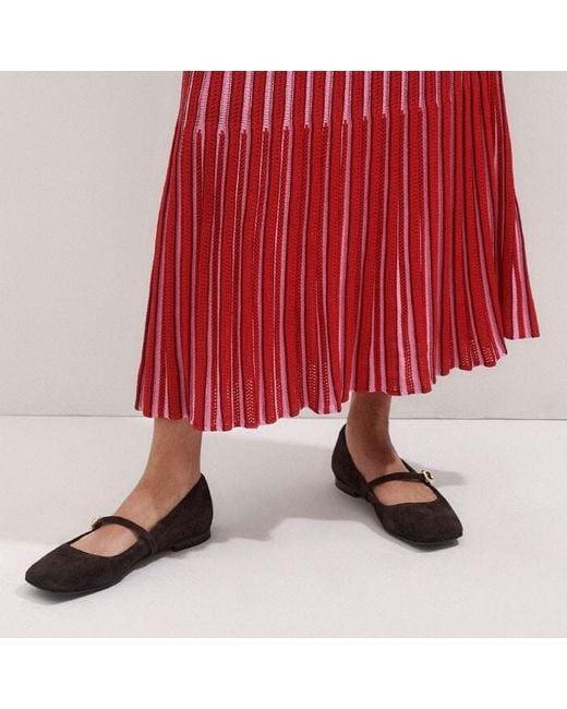 ME+EM Textured Stripe Knit Midi Dress