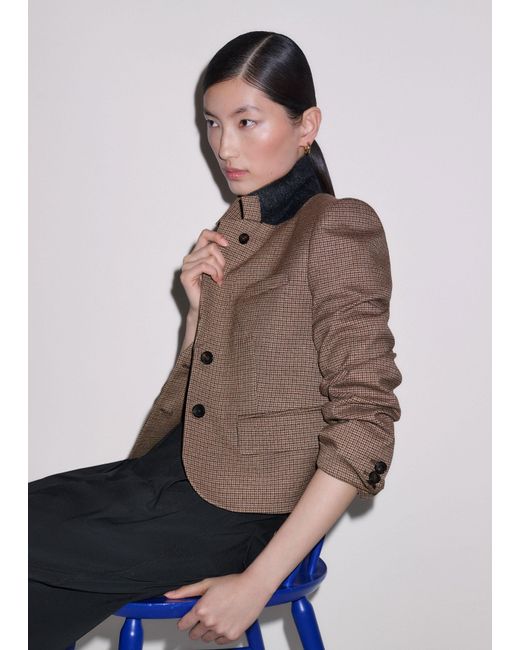 ME+EM Natural Slim Cropped Blazer