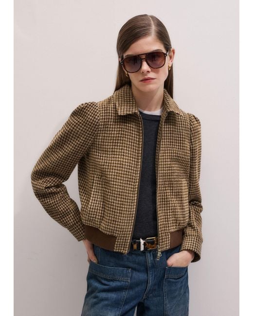 ME+EM Blue Super Soft Houndstooth Bomber