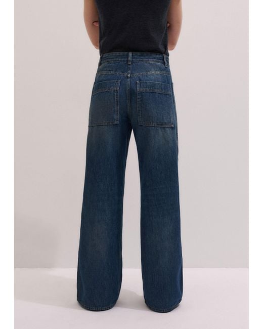 ME+EM Blue Patch Pocket Baggy Jean