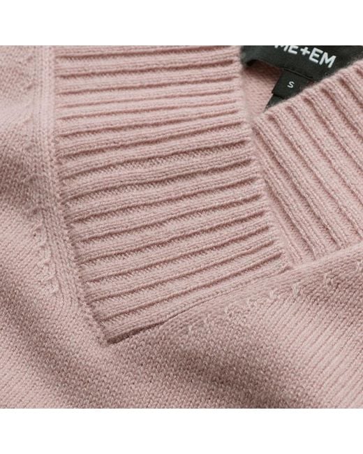 ME+EM Multicolor Merino Cashmere High V-Neck Knit Vest