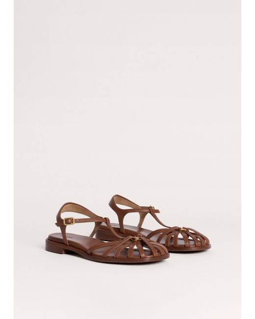 ME+EM Brown Caged T-Bar Sandal