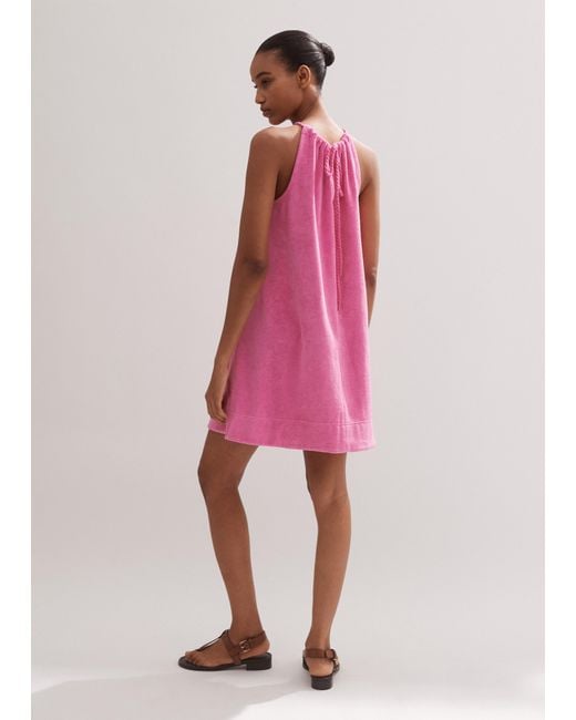 ME+EM Pink Toweling Halterneck Dress