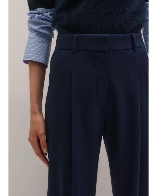 ME+EM Blue Pleat Front Tailored Tapered Trouser