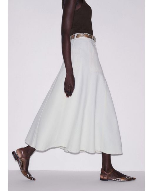 ME+EM White Panelled A-Line Maxi Skirt