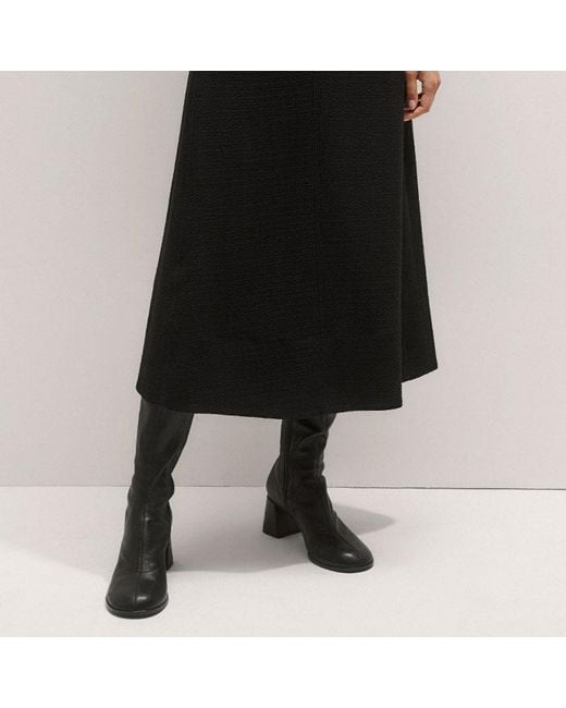 ME+EM Black Textured Midi Dress