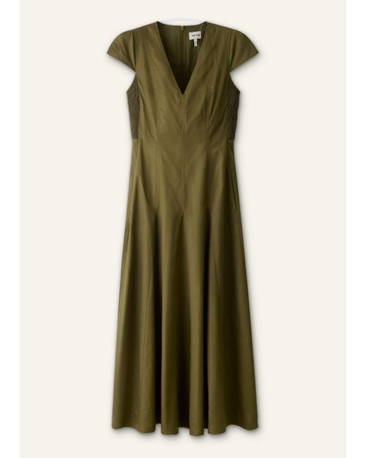 ME+EM Green V-Neck Fit And Flare Maxi Dress