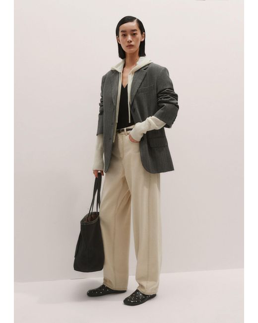 ME+EM Natural Cashmere Relaxed Fit Box Zip Hoody
