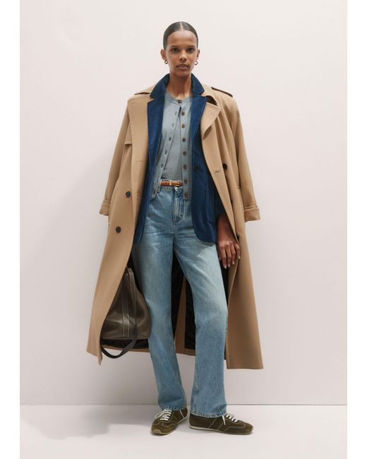 ME+EM Blue Velvet Sharp Shoulder Jacket