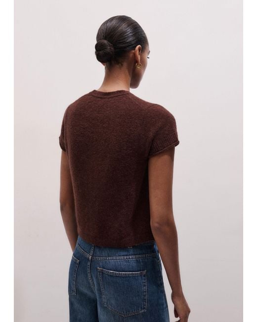ME+EM Blue Alpaca Button-Through Knit Baby Tee