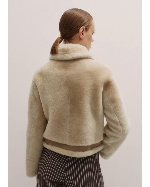 ME+EM Natural Reversible Shearling Bomber Jacket