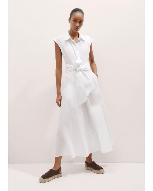 ME+EM Blue Cotton Poplin Maxi Shirt Dress + Belt