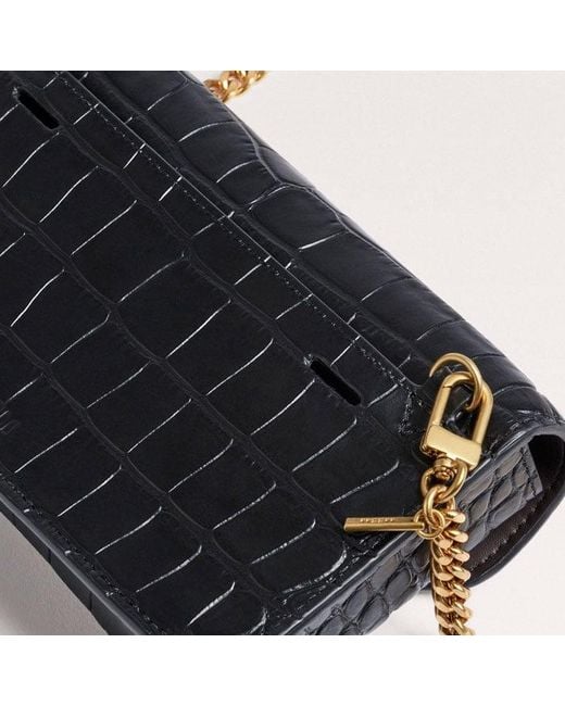 ME+EM Black Croc Print 5 Way Belt Bag