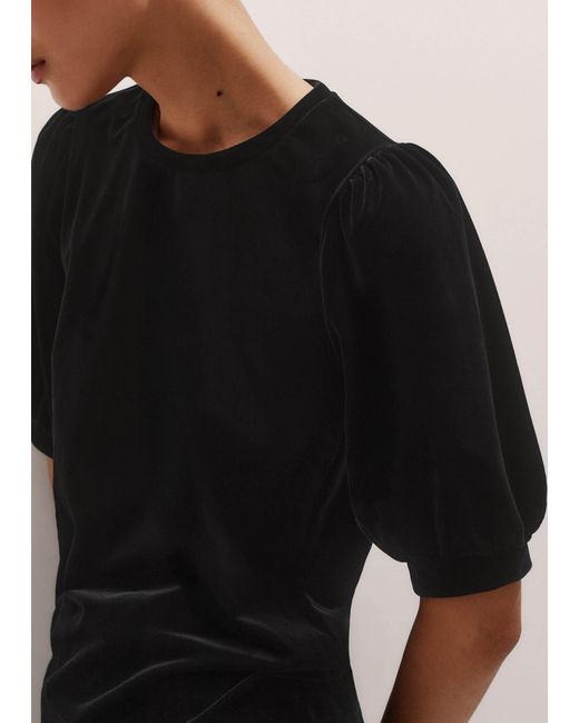 ME+EM Black Fluid Velour Tee