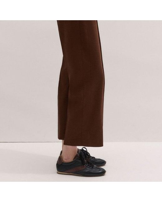 ME+EM Brown Straight Crop Trouser