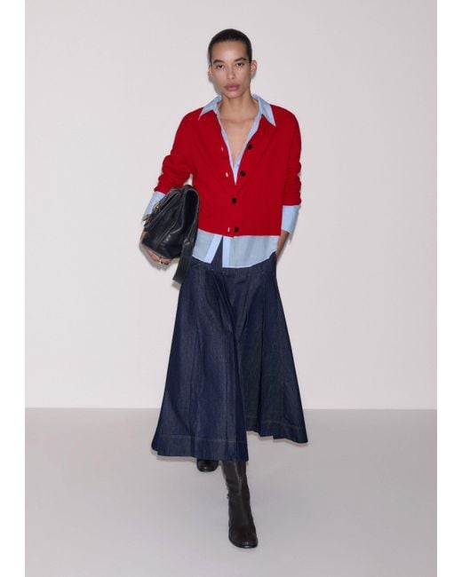 ME+EM Blue Multi Pleat Skirt Wash