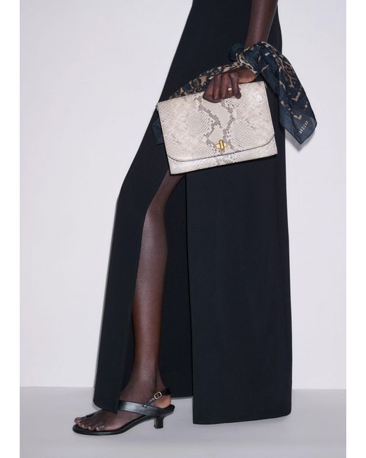ME+EM Blue Snake Embossed Envelope Clutch-Off