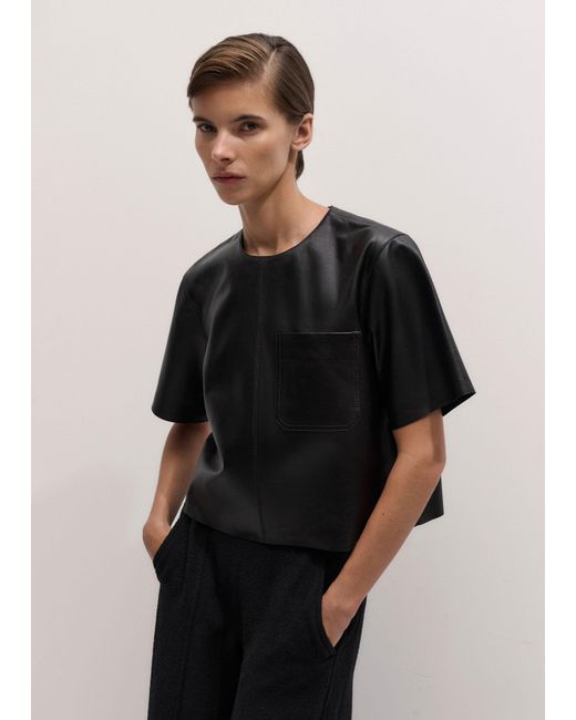 ME+EM Black Boxy Luxe T-Shirt