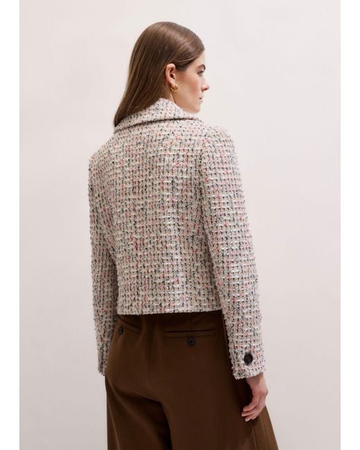 ME+EM Multicolor British Tweed Cropped Jacket