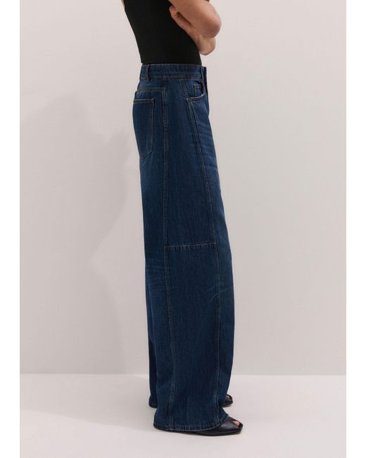 ME+EM Blue Exaggerated Tapered Jean Authentic Dark Wash
