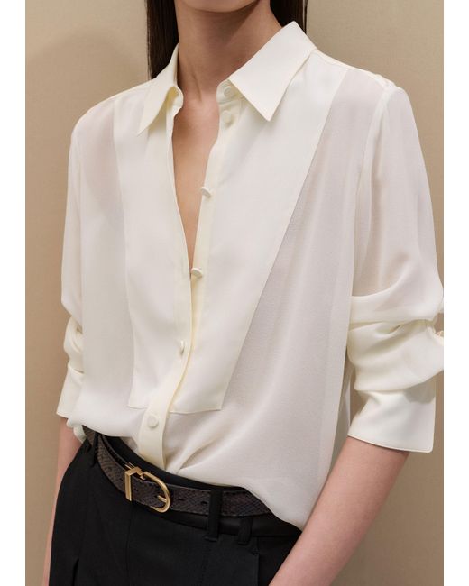 ME+EM Natural Evening Sheer Silk Blouse