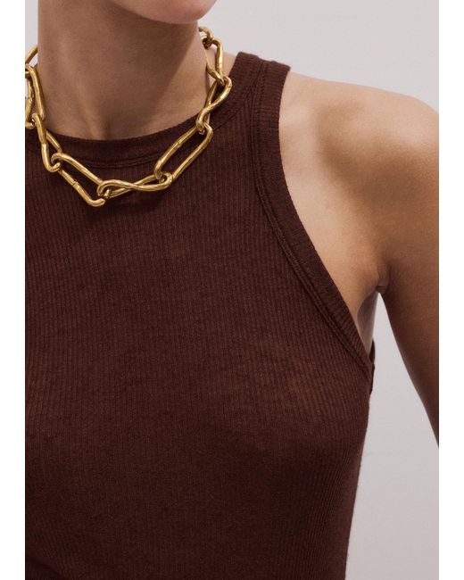 ME+EM Brown Double Layer Slim Vest Set