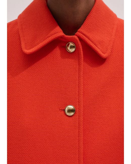 ME+EM Orange Sculptural Sleeve Swing Coat