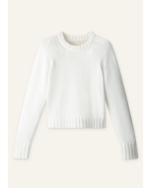 ME+EM White Chunky Cotton Straight Crop Jumper