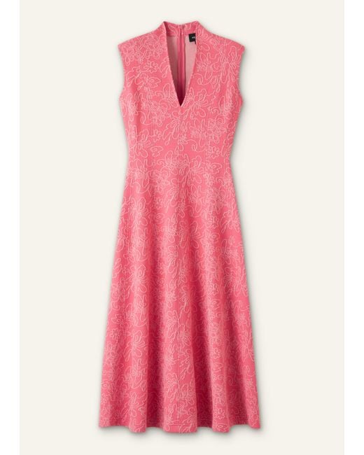 ME+EM Pink Panelled Fit And Flare Maxi Dress Candy Coral-Blush