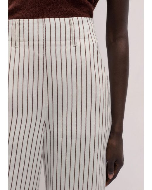 ME+EM Gray High Waist Wide-Leg Trouser Ivory-Cinnamon