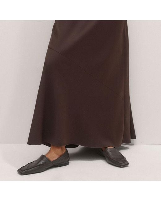 ME+EM Brown Lace Trim Bias Cut Maxi Dress