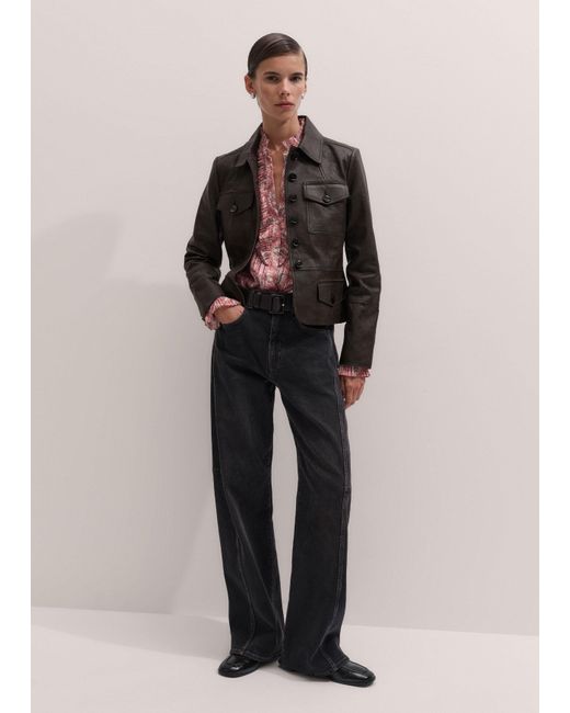 ME+EM Pink Ornate Climbing Paisley Print Frill Blouse + Tie
