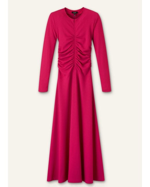 ME+EM Pink Textured Ruched Front Maxi Dress