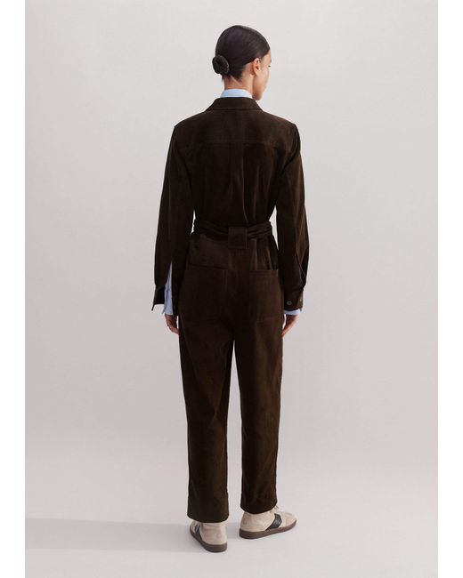 ME+EM Black Soft Cord Jumpsuit + Belt Warm