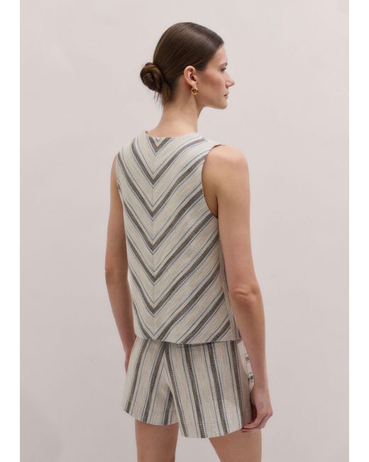 ME+EM Multicolor Textured Stripe Swing Top