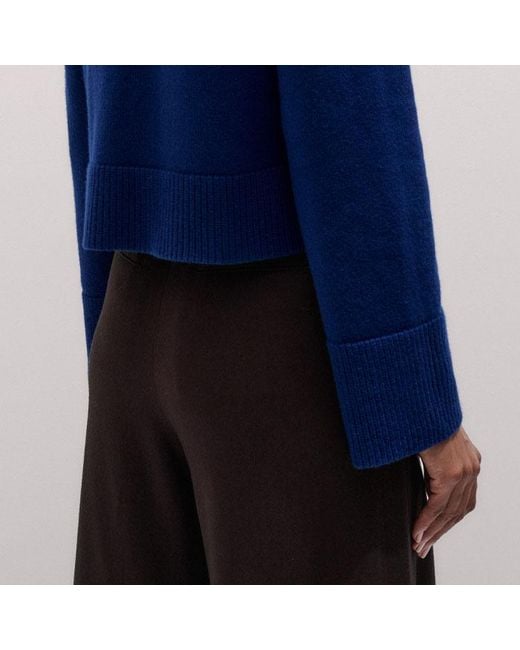 ME+EM Blue Button-Through Straight Cardigan